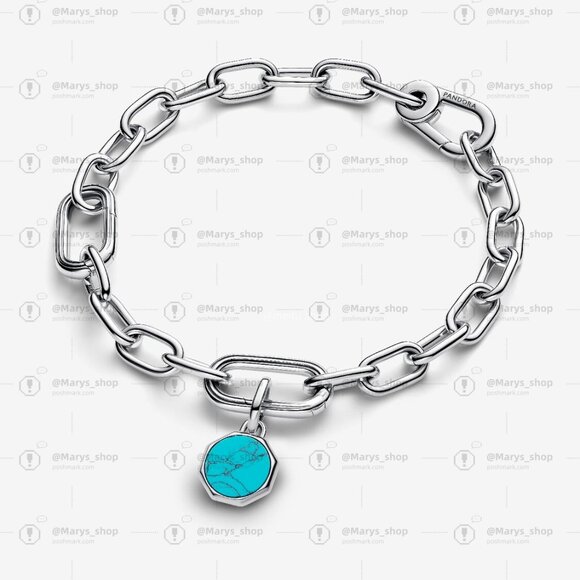 Pandora Turquoise-coloured Engravable Mini Medallion Charm - Picture 4 of 7